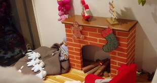 escaparate de navidad en comercio de moda infantil