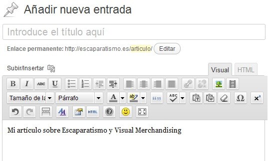 entradas añadir nueva entrada
