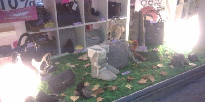 Escaparate de Otoño 2011 en el comercio de complementos Caja de Plata