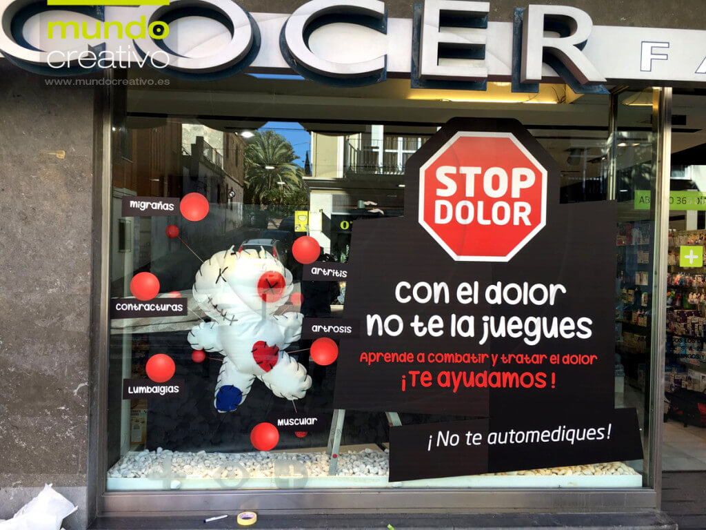 Escparate campaña Dolor en Farmacia Alcocer, Valencia. Mundo Creativo