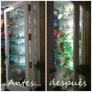 El antes y el después en el escaparate de Nova Andaina, Mírame escaparatismo, verano 2016; imagen 2